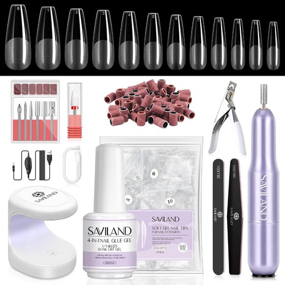 Gel Nail Kit with Drill: ALL-IN-1 Beginner Nail Drill Kit 0.5Oz U V Nail Glue G